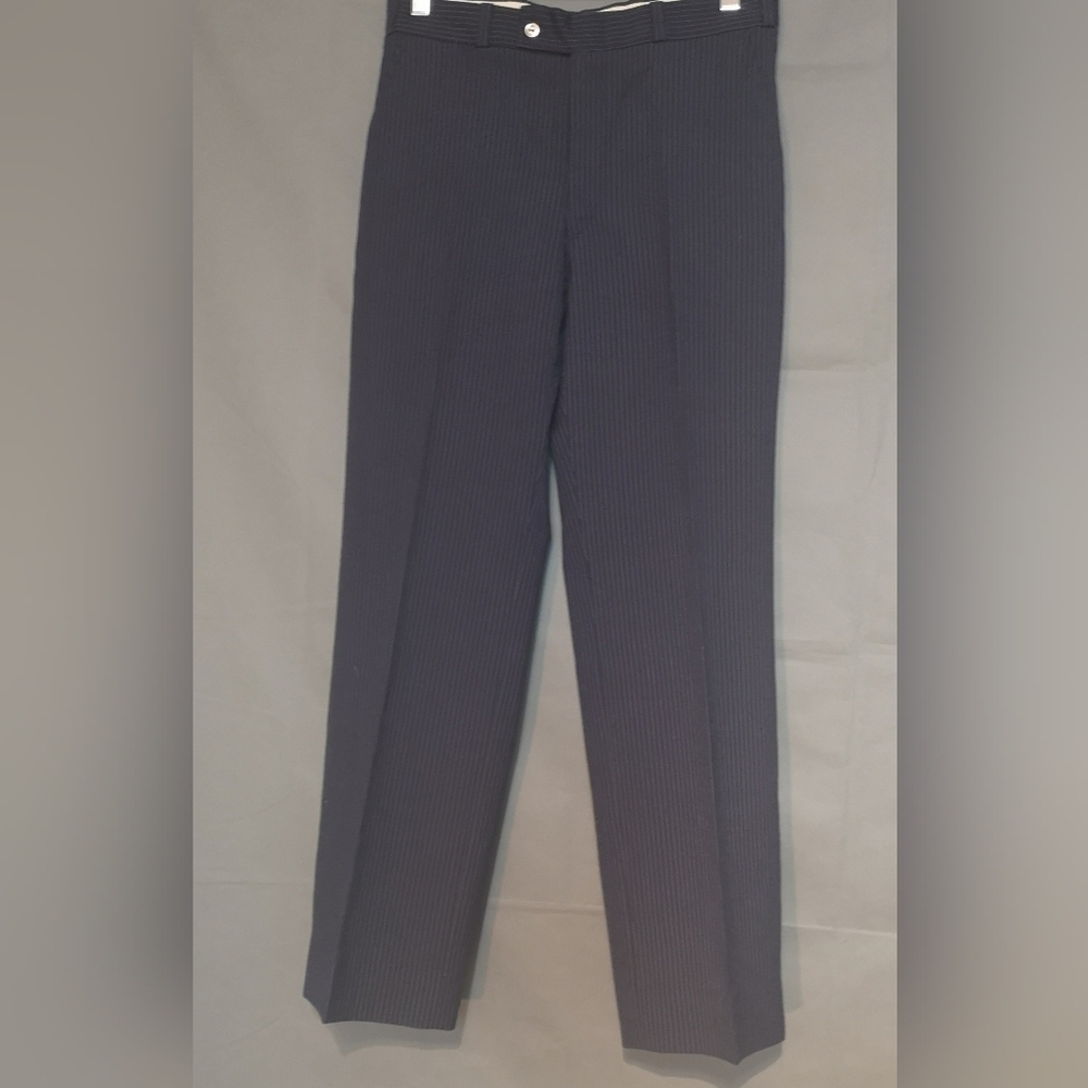 Vintage 90s Classic Navyblue Tailored Pinstripe GenderNeutral Mens Slim Cut Pant